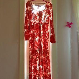 MinkPink Sheer Embroidered Maxi Dress