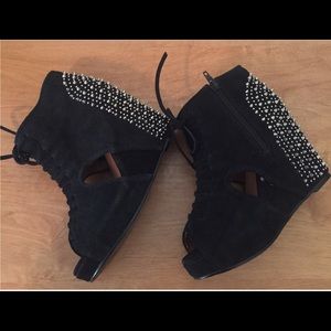Jeffrey Campbell Studded Open-Toe Wedges