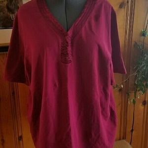 Liz&Me 2x Deep Pinkish Red With Satin Accent