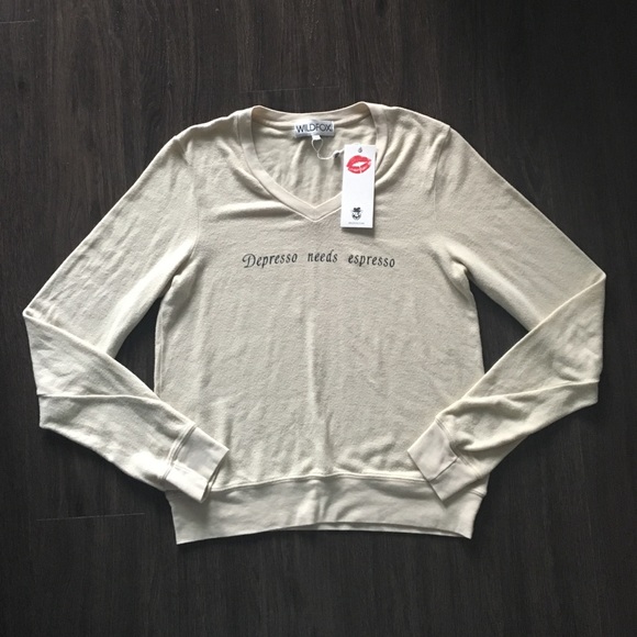 Wildfox Depresso Needs Espresso Baggy Beach Jumper - Picture 1 of 3