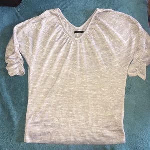 Maurice's Medium 3/4 Scrunched Sleeves Silver Grey
