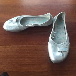 Silver Puma ballet flats