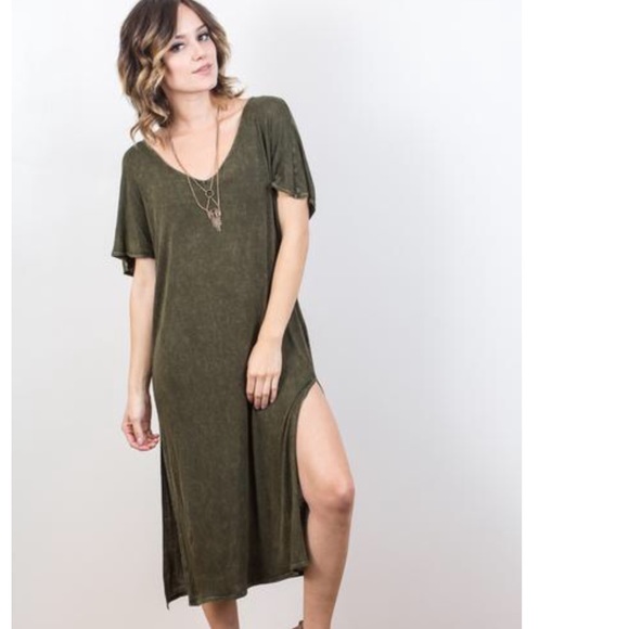 Dresses & Skirts - Mossy Ridge Slub Fabric Tee Dress