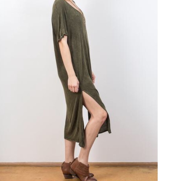 Mossy Ridge Slub Fabric Tee Dress - Picture 2 of 4