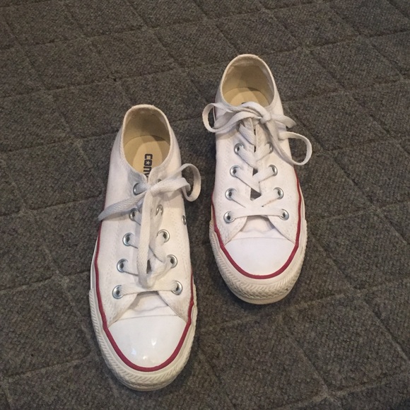 WHITE CONVERSE - SIZE 6 - WORN ONCE