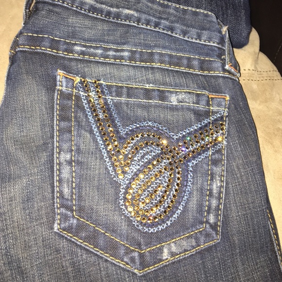 Bebe embellished jeans!!! Slightly distressed - Picture 1 of 4