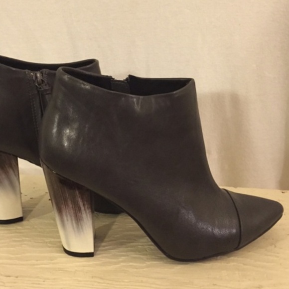 Tildon Shoes - Tildon Grey Leather Boogie Ombre-like Heel