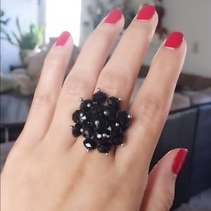 ♣️Black crystal ring♣️