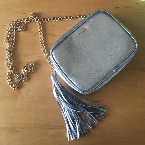 NWOT Victoria's Secret Silver Tassel Crossbody