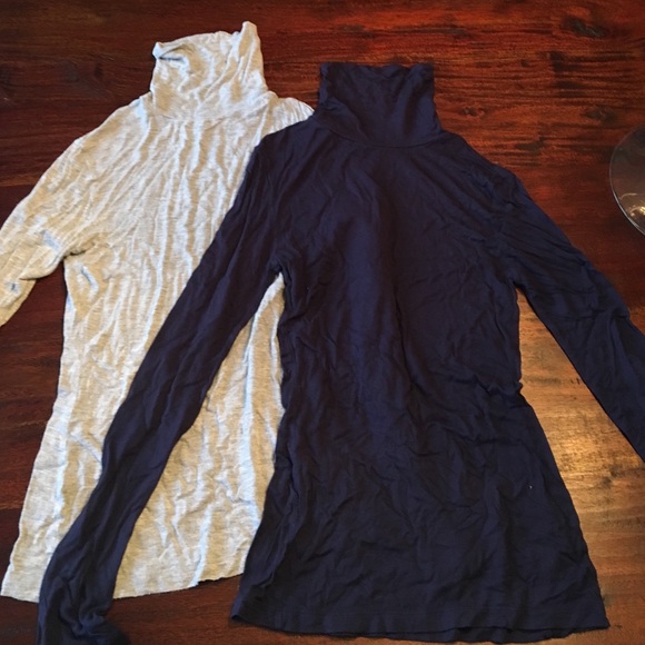 Gray and Navy Turtleneck shirts