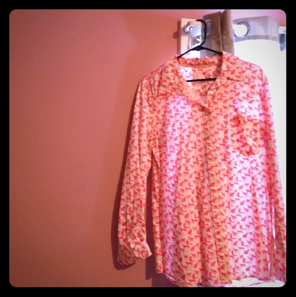 Epic Gap Cat Kitten Hot Pink Dress Shirt!