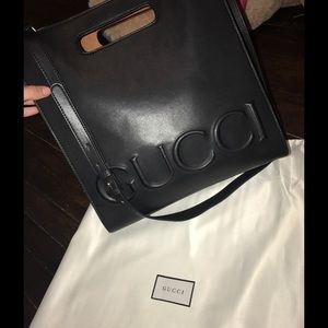 Gucci XL leather tote bag