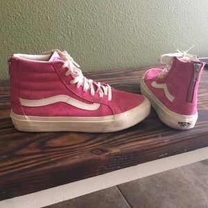 Pink high top pink vans women's size 7.5