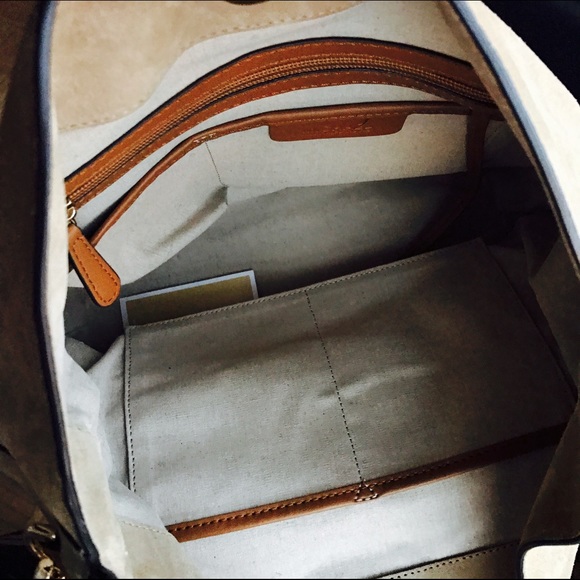 Authentic Michael Kors Suede Hobo Bag Tote - Picture 3 of 4