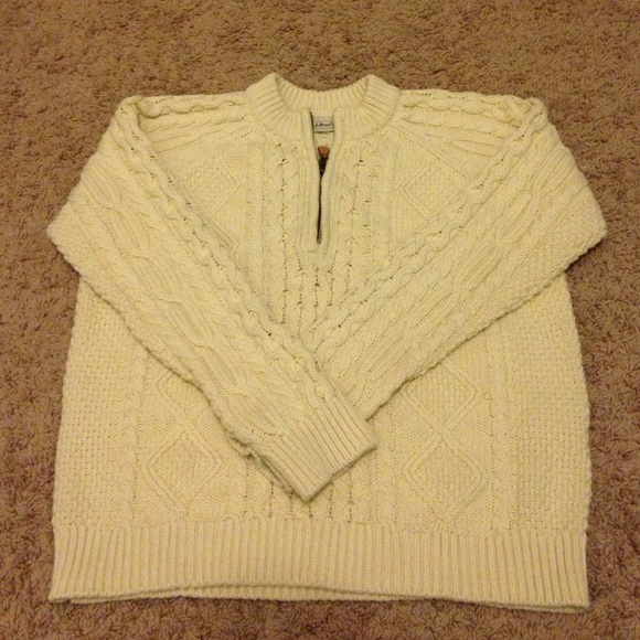 L.L. Bean Quarter Zip Cable Knit Sweater