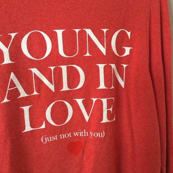 🎉HP🎉 Wildfox "Young and in Love" red pullover - Picture 2 of 3