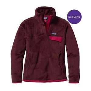 Patagonia retool pullover -burgundy and pink