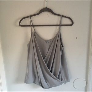 GREY DRAPED TANK TOP