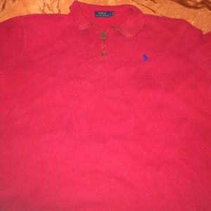 Polo French rib half zip long sleeve