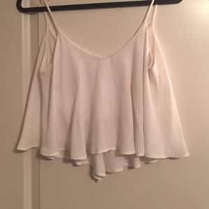 White flowy crop top