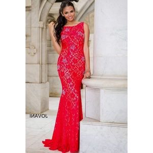 Red jovani prom dress w/ open back