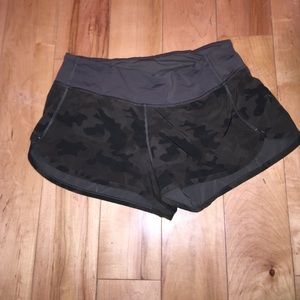 Camo Lululemon athletic shorts