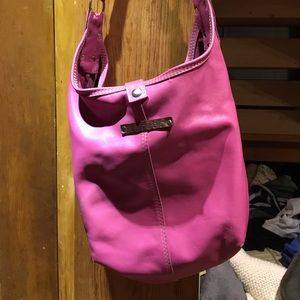 One of a kind pink adjustable shoulder bag