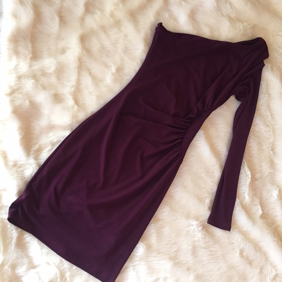 Plum One Sleeve Guess Bodycon - Picture 2 of 4