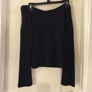 Off the shoulder black sweater
