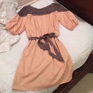 Peach and Gray dress