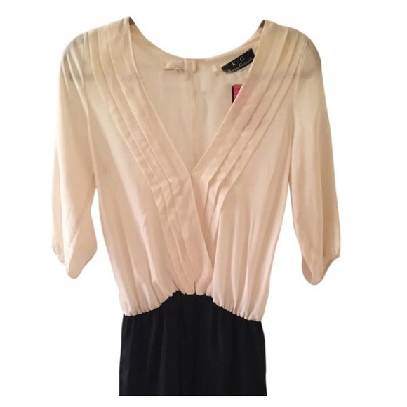 Karina Grimaldi creme and black silk romper