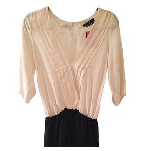 Karina Grimaldi creme and black silk romper