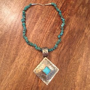 Turquoise Nugget Necklace with Removable Pendant