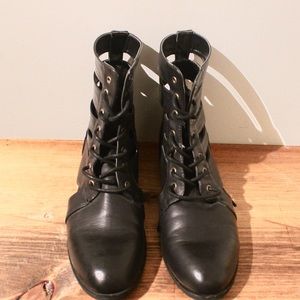 SOLD Forever 21 Black faux leather booties