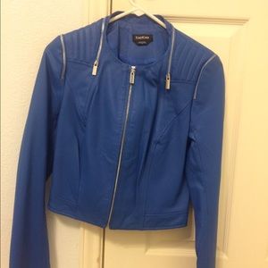 NEW Bebe blue leather jacket
