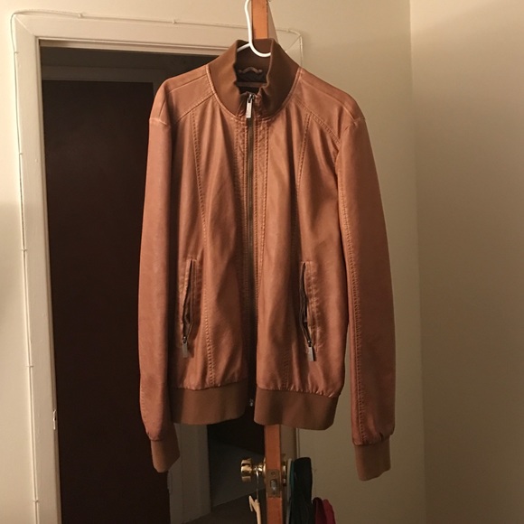 Zara Brown Leather Jacket. Size XL.