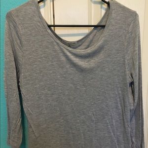 Grey loose fitting basic long sleeve top