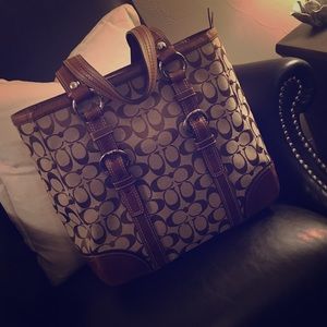 Brown Coach signature satchel