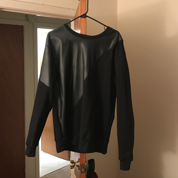 Zara Black Leather Crewneck