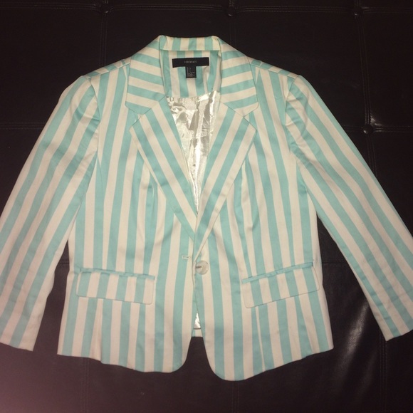 Large Stripped Tiffany blue blazer