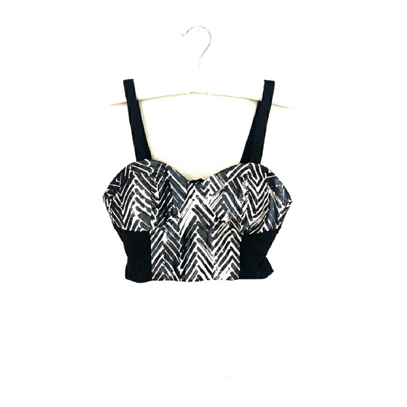 Two-tone tribal boustier top