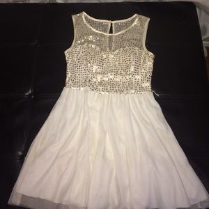 Gold sequined party dress