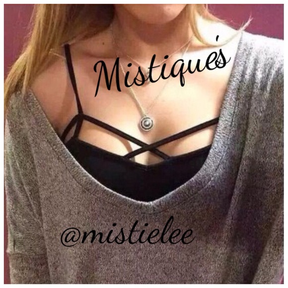 Other - Black Jersey Caged Sport Style Bralette NEW S/M