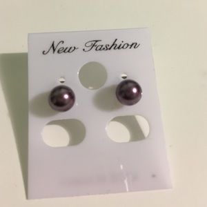 Purple Pearl Earrings