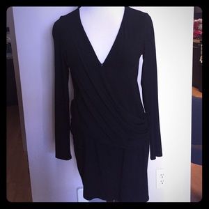 Cotton faux wrap dress
