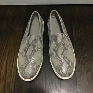 Cole Haan snakeskin slip ons