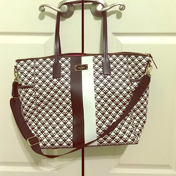 Kate ♠️Spade ❤️Diaper Bag white and black w/ pink✨