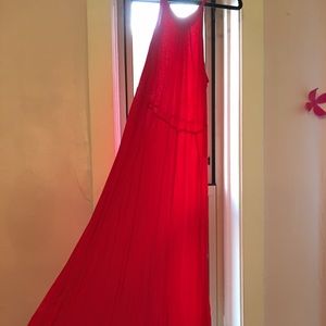 Red Cotton Maxi Dress