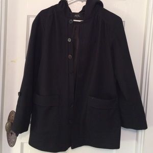 APC black wool coat size XS