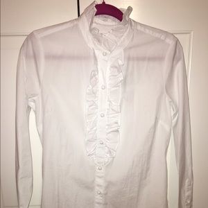 NWT Vineyard Vines white ruffle button down shirt
